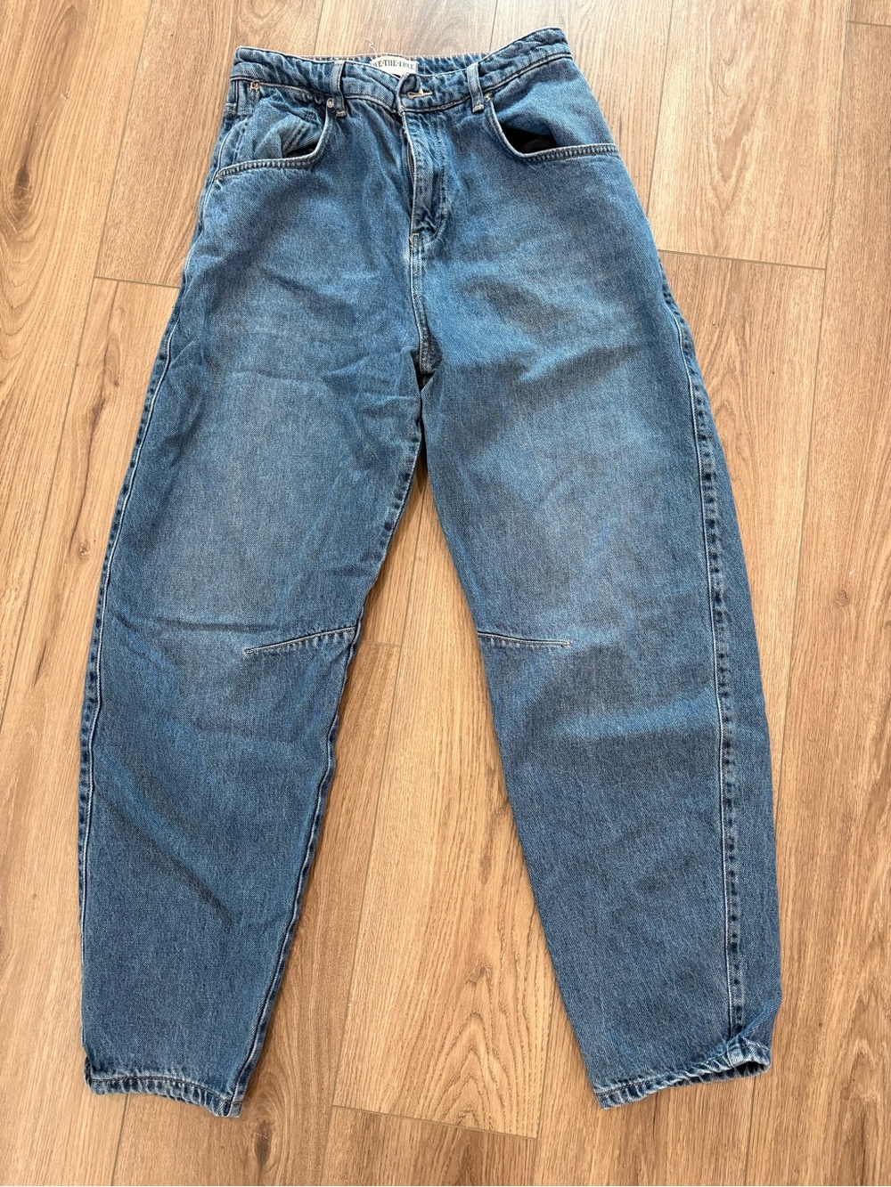 We The Free Slim Barrel Blue Denim Jeans